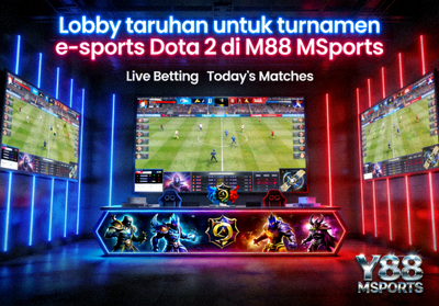 Lobby taruhan untuk turnamen e-sports Dota 2 di M88 MSports