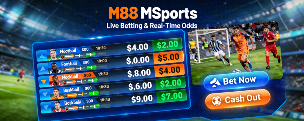 Tampilan live betting dan odds langsung di platform M88 MSports
